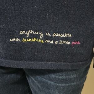 Lilly Pulitzer Navy Blue Dinah Sweater Anything is possible with sunshine S